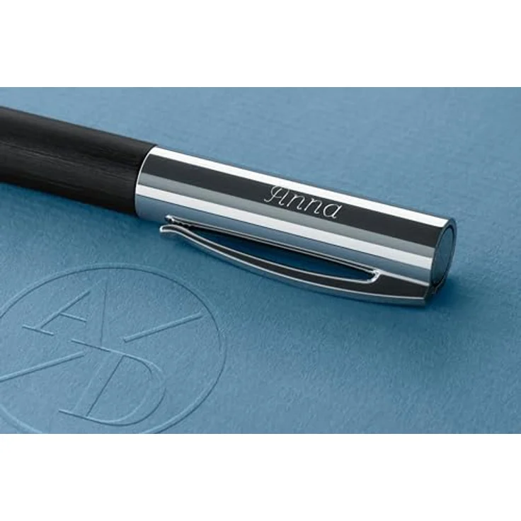 Faber-Castell Ambition, Schreibstift aus gebürstetem Edelharz (Schwarz) mit Metallapplikationen und schneller Keramikmine, 1 Stück – Bild 6