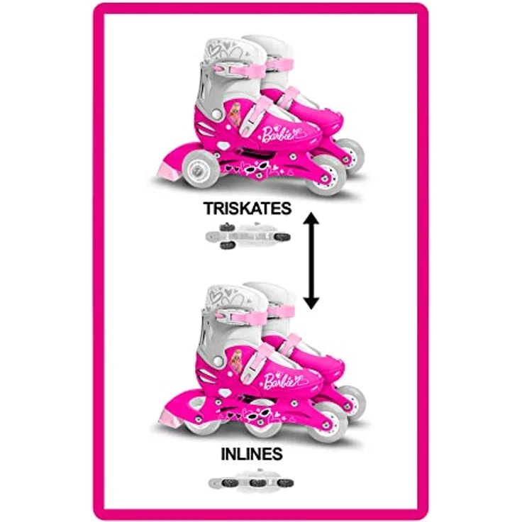 Stamp Rollers INLINES/TRISKATES Einstellbar 2 in 1 Barbie 27-30, verstellbare Größe, PVC Räder 60*24mm, pink - Preisvergleich – Bild 5