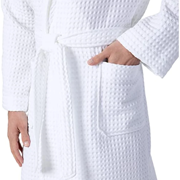 MÖVE Kapuzenmantel möve Piquée, Weiß, Gr. XL, unisex, Oeko-Tex® Standard 100, aus 100% Baumwolle, schnelltrocknend und saugfähig – Bild 4