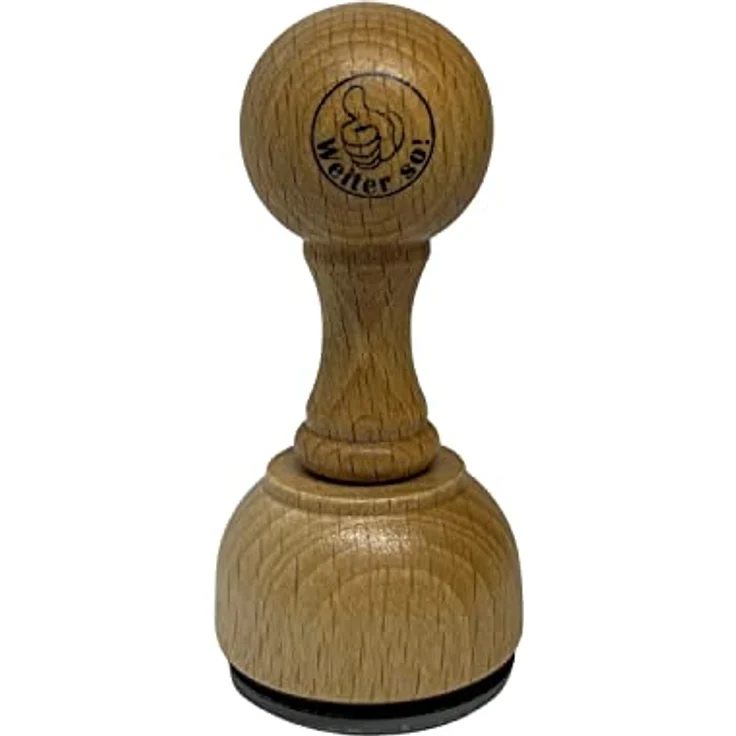 FTWDesign Weiter so! Daumen hoch Holzstempel, 3,5cm x 3,5cm x 7,5cm, aus echtem Holz – Bild 2