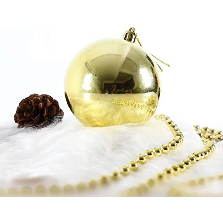 DEUBA® Weihnachstkugeln 66tlg Ø 3-6cm Kunststoff matt glänzend Christbaumkugeln Christbaumschmuck Anhänger Weihnachtsbaumkugeln Weihnachtsdeko Gold - Preisvergleich – Bild 5