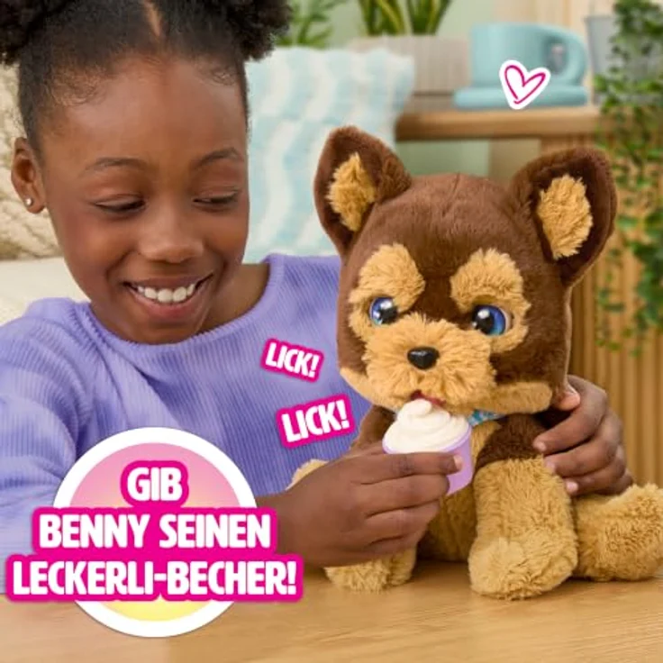 Just Play FurReal Benny, interaktiver Spielzeug-Hund mit Ton, 30,48 cm, braun, für Kinder ab 4 Jahren – Bild 3