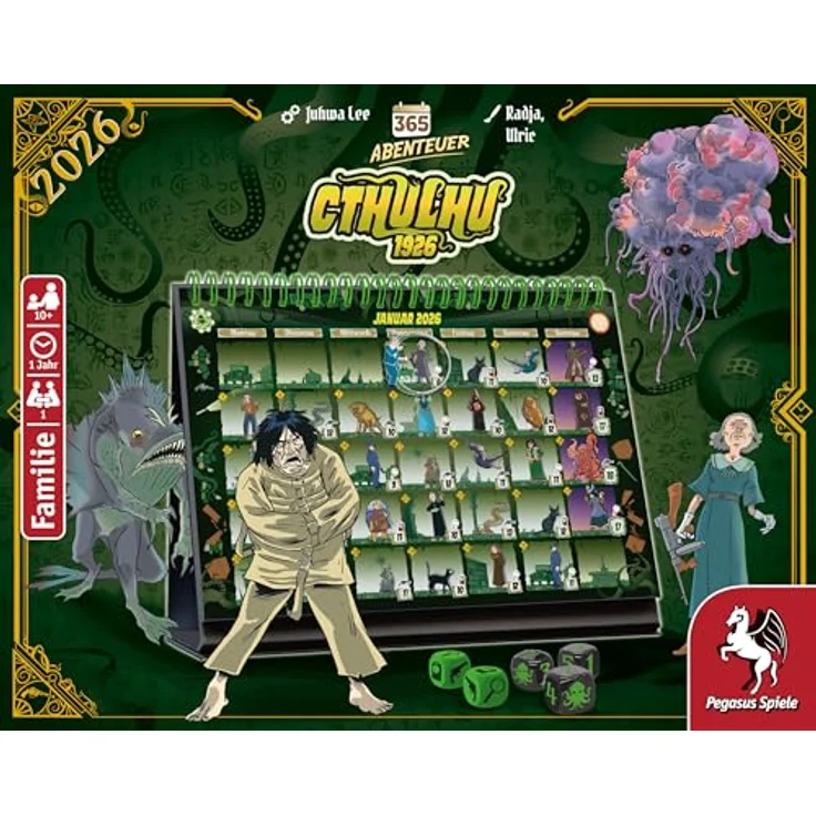 Pegasus Spiele 365 Abenteuer – Cthulhu 1926 [Edition 2026], Familienspiel für spannende Abenteuer mit kooperativem Spielverlauf – Bild 3