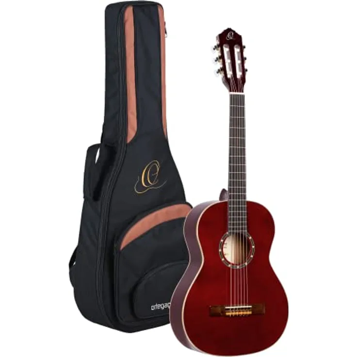 Ortega Guitars rote Konzertgitarre 3/4-Größe - Family Series - inklusive Gigbag - Mahagoni / Fichtendecke (R121-3/4WR)