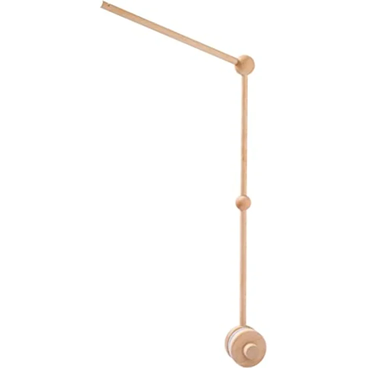 Promise Babe Holz Baby Mobile Halterung für Babybett, Drehbarer Halter für Spieluhr und Windspiele, sicher und handgefertigt, Braun – Bild 1