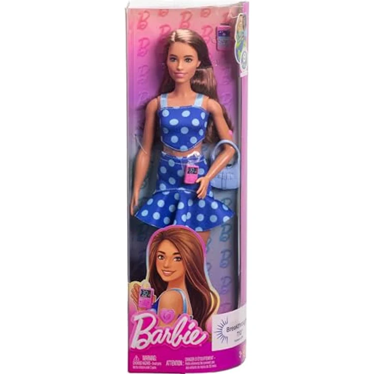 Barbie Fashionista Anziehpuppe mit Typ 1 Diabetes, blaugepuntetes Kleid, inklusive Vielfalt und Modeexperimente – Bild 6