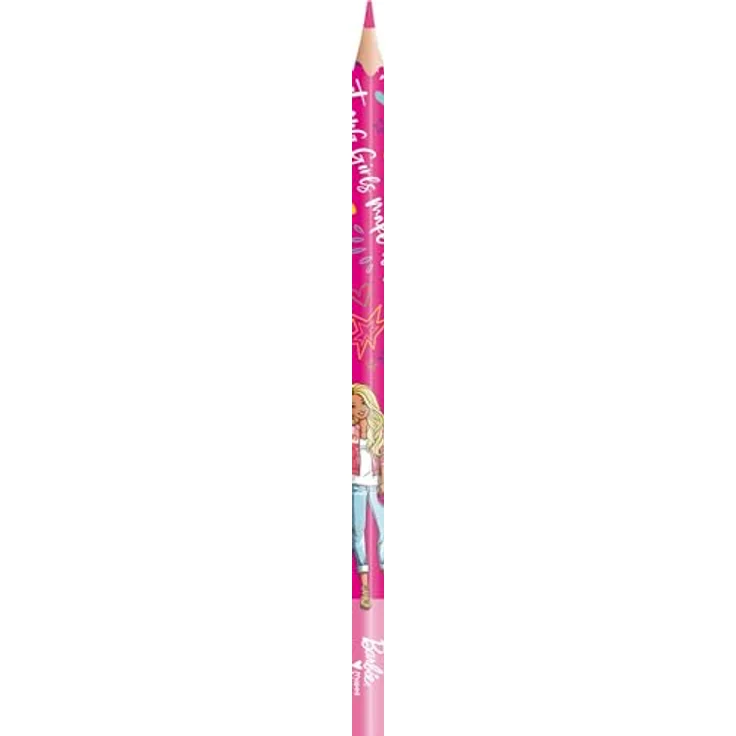 Maped Buntstifte BARBIE - 12 Stück - bruchfeste, weiche Mine - ergonomische Drei-Kant-Form - Barbie Pink – Bild 3