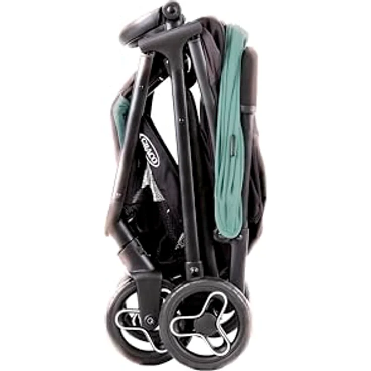 Graco Myavo™ Reisebuggy, leicht, schnell zusammenklappbar, freistehend zusammengeklappt, großem Staukorb, inkl. Regenverdeck, Mint – Bild 5