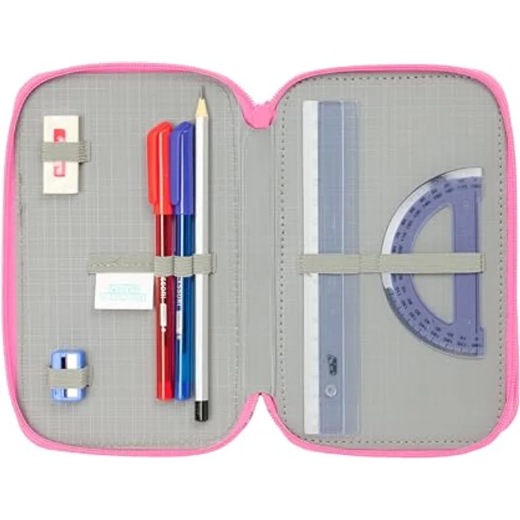 Safta GABBY'S Dollhouse Confetti Schulmäppchen, 37 Utensilien, ideal für Kinder von 5 bis 14 Jahren, strapazierfähiges Material, 12,5 x 5,5 x 19,5 cm, 1,3 l Fassungsvermögen – Bild 4