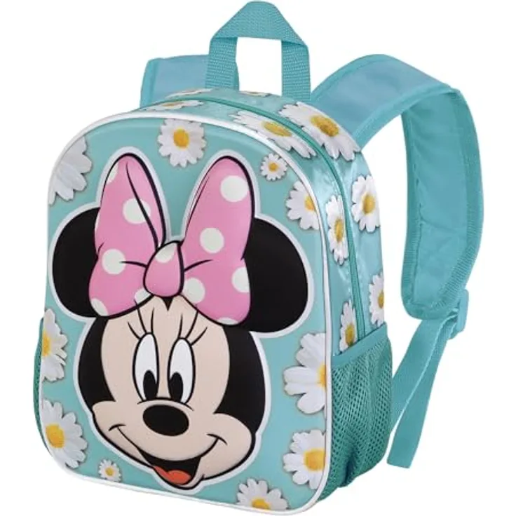 Disney Minnie Maus Spring-Kleiner 3D Rucksack, Blau, 26 x 31 cm, Kapazität 8,5 L - Vorschulrucksack mit 3D-Frontrelief