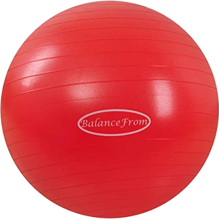 BalanceFrom Anti-Platz- und Rutschfester Gymnastikball Yoga-Ball Fitnessball Geburtsball mit Schnellpumpe, 0,9 kg Kapazität (38-45 cm, S, Rot)