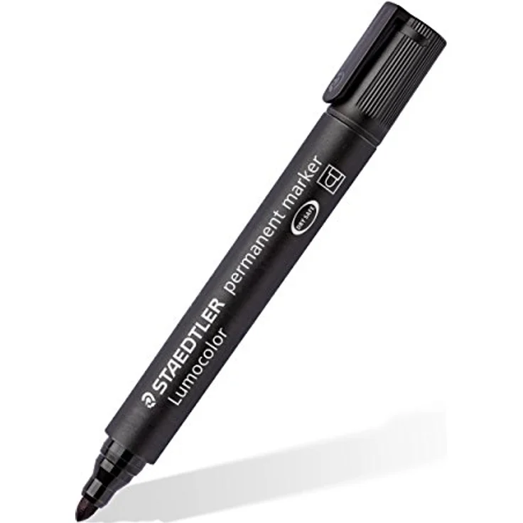 STAEDTLER 352-9 Lumocolor Marker permanent Rundspitze, 2 mm, 10 Stück, schwarz – Bild 2