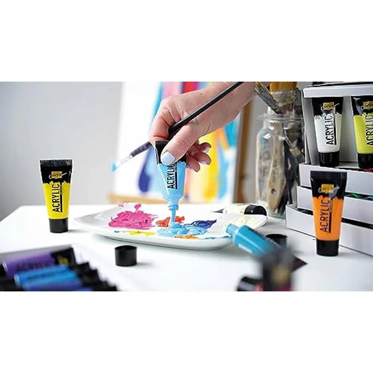 KREUL Solo Goya Acrylic Set, 48 Farben in 20 ml Tuben, Künstler-Acrylfarbe in Studienqualität, schnelltrocknend, wasserfest, hohe Farbintensität – Bild 3