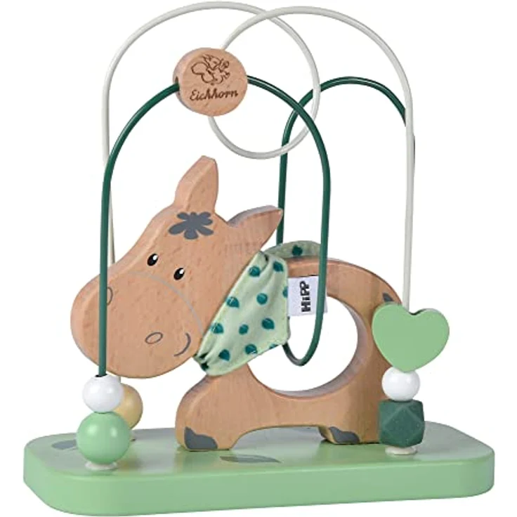 Eichhorn - Baby HiPP Motorikschleife mit 2 Schleifen und Eselmotiv, 6x18x18cm, 100 % FSC Zertifiziertes Buchen- und Birkenholz, ab 1 Jahr – Bild 3