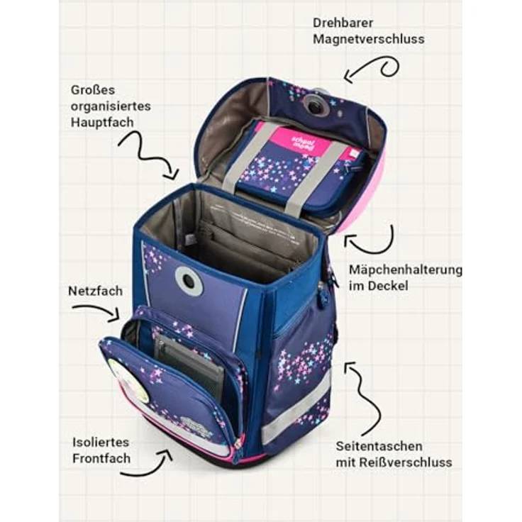 SCHOOL-MOOD Champion Maxx Pro Schulranzen-Set 6-teilig, höhenverstellbar für Grundschule 1.–4. Klasse, 22 L, ca. 1,1 kg – Motiv Leni (Hund), Modell 2026 – Bild 3
