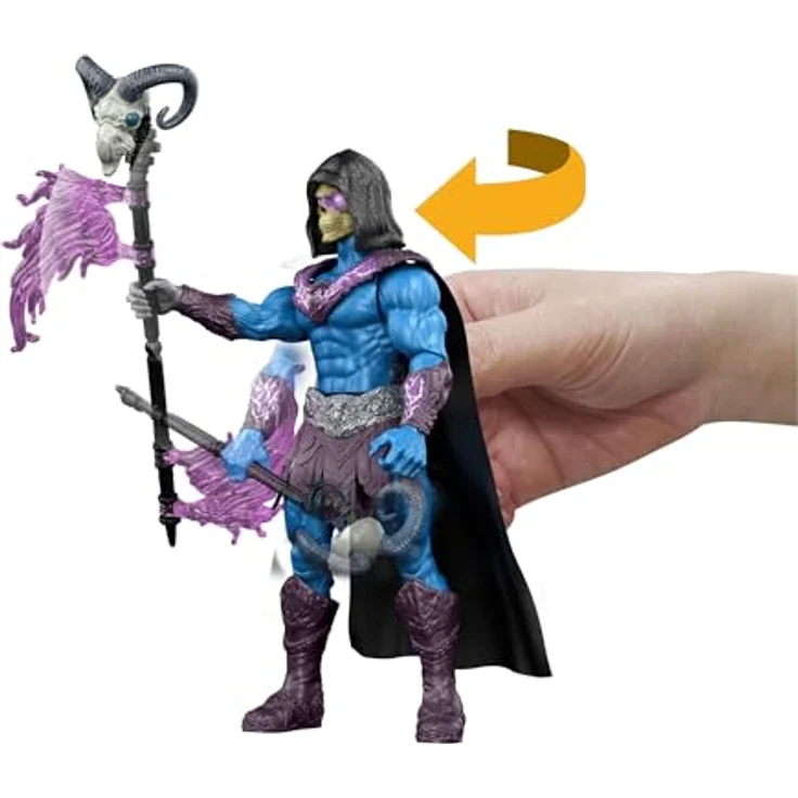 Mattel Masters of the Universe First Ones, Sammelfigur Skeletor mit Havoc-Stab, Dreh- und Loslass-Action – Bild 2