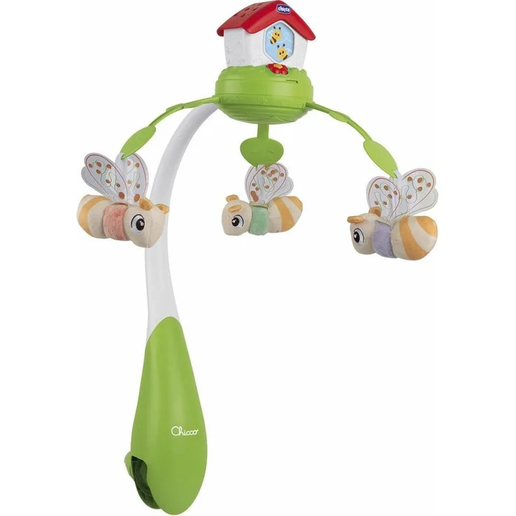 Chicco Babymobile Der Bienen, 3in1 Mobile mit Projektion, sanfter Beleuchtung und entspannender Musik, für Kinderbett und Nachttisch, passend für Chicco Next2me – Bild 1