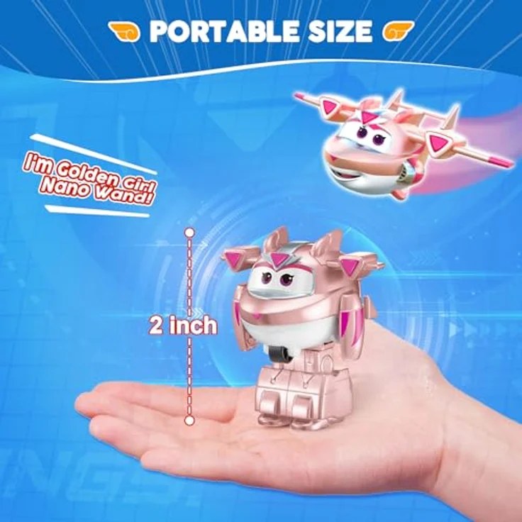 Super Wings Golden Girl Transformations-Flugzeug, 2-in-1 Action Figur, 5 cm großes pinkes Roboter-Spielzeug für Kinder ab 3 Jahren – Bild 4