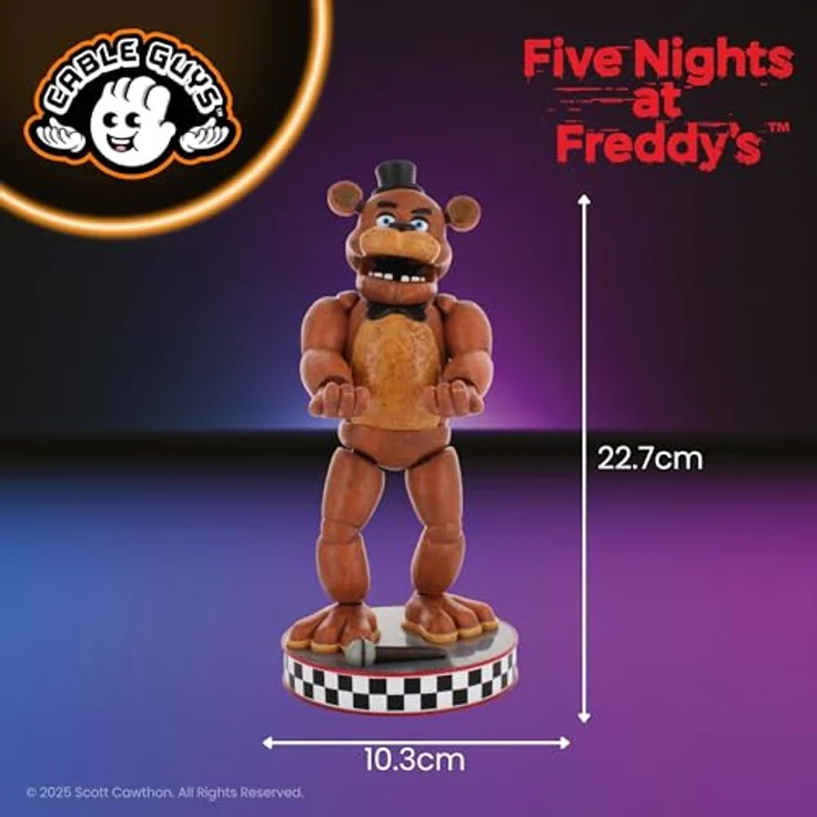 exquisite gaming Five Nights At Freddy's Cable Guys Lade-Halter Freddy, Sammelfigur im detailgetreuen Design für Smartphones, Controller und mehr, offiziell lizenziert – Bild 6