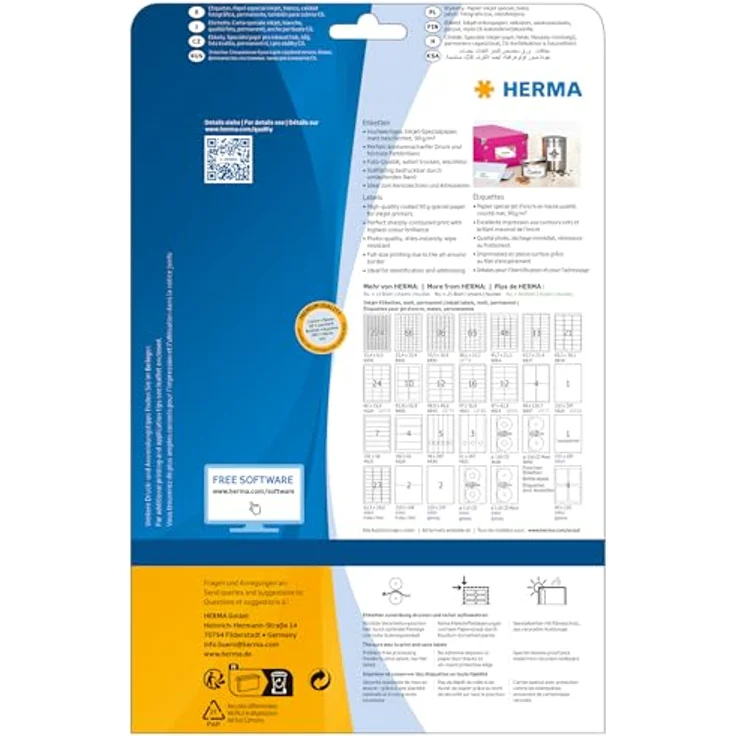 HERMA 300 Etiketten 4823, weiß, 97,0 x 42,3 mm, selbstklebend, matt, für InkJet-Druck – Bild 2