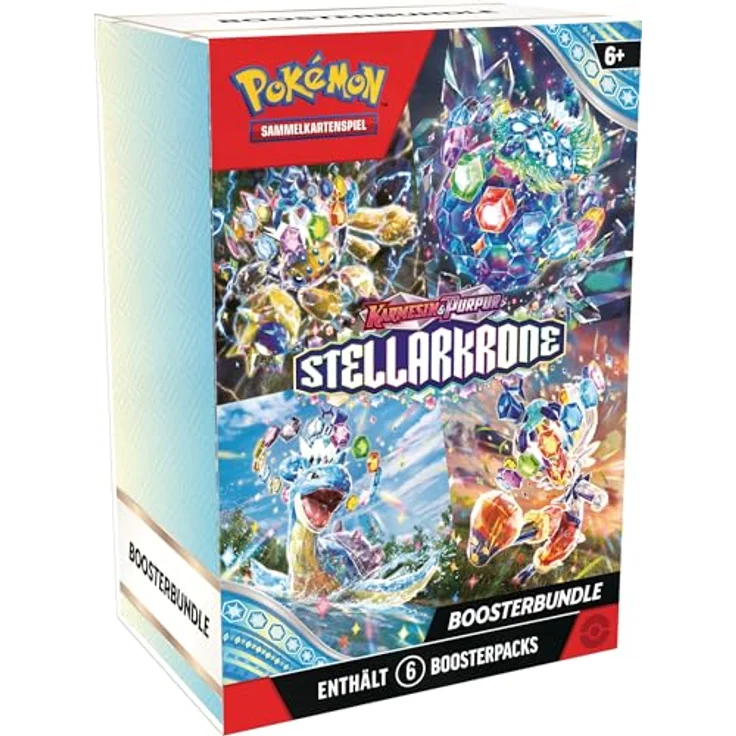 Pokémon Sammelkartenspiel: Boosterbundle Karmesin Purpur – Stellarkrone 6 Games mit legendären Pokémon und neuen EX-Karten – Bild 1