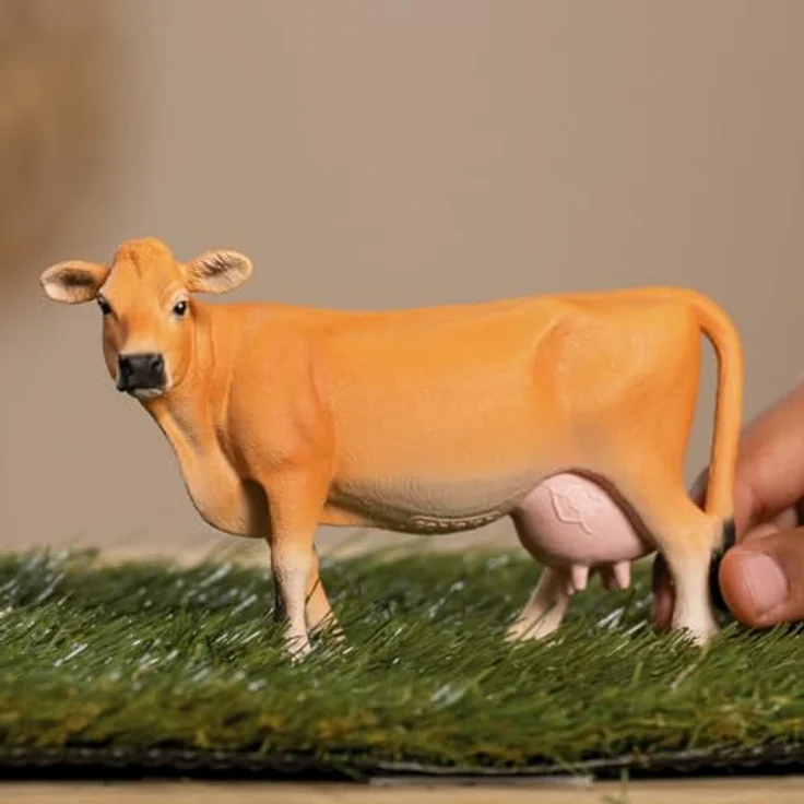 Schleich Jersey Kuh, mahagonifarben, 14 x 4 x 8 cm, Farm World, hochwertige Milchproduzentin – Bild 2