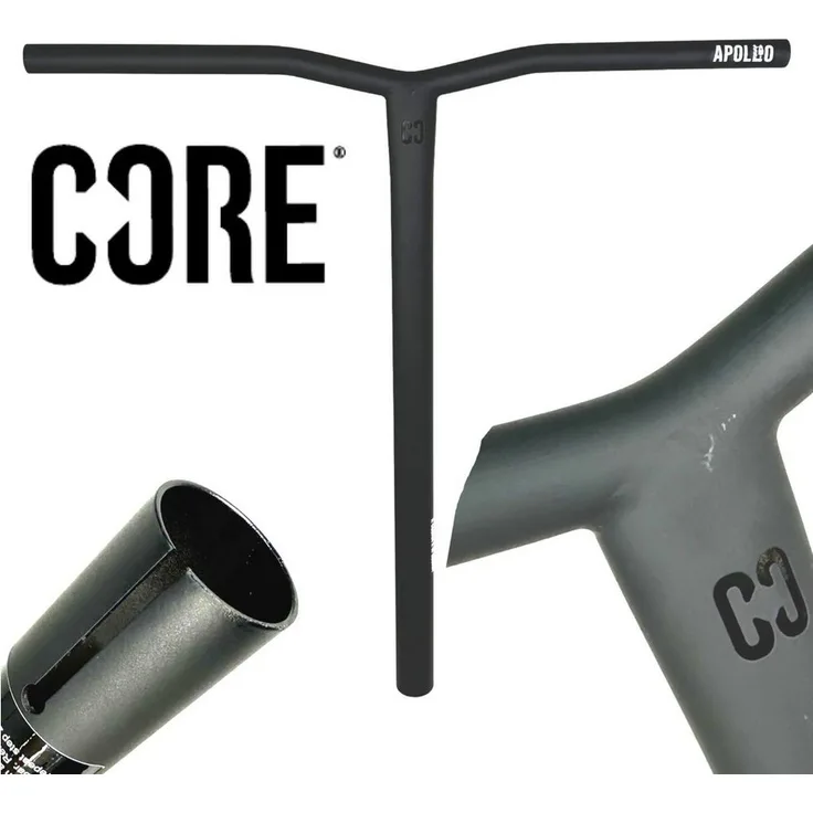 Core Action Sports Apollo Titan Stunt-Scooter Bar 35 63cm schwarz - Stunt-Scooter Lenker aus Titanlegierung, SCS/HIC Kompatibilität, 798g