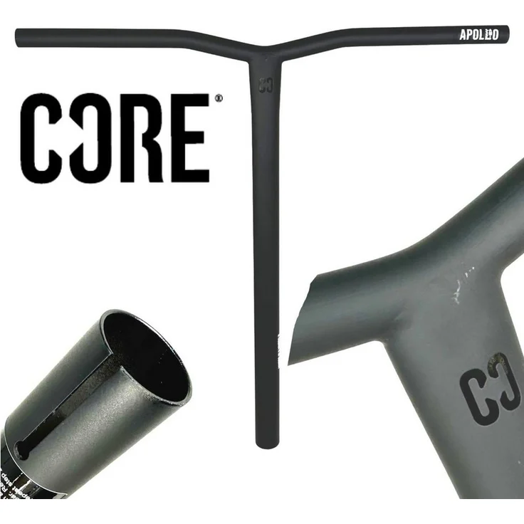 Core Action Sports Apollo Titan Stunt-Scooter Bar 35 63cm schwarz - Stunt-Scooter Lenker aus Titanlegierung, SCS/HIC Kompatibilität, 798g