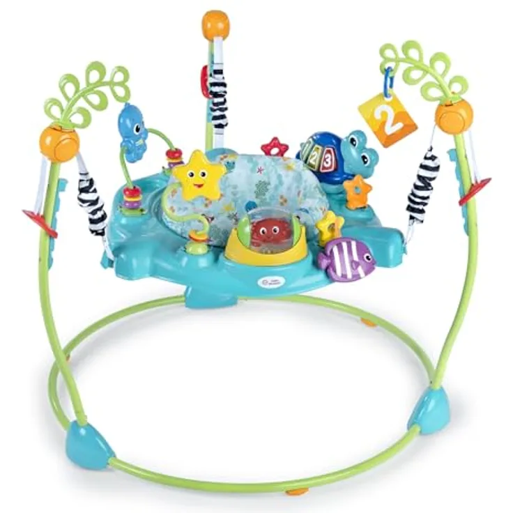 Baby Einstein Curiosity Cove™ 2-in-1 Aktivitätshüpfer mit abnehmbarer Schildkröte Neptun, 3 Lernmodi, höhenverstellbar, 360° drehbarer Sitz, geeignet für 6-12 Monate
