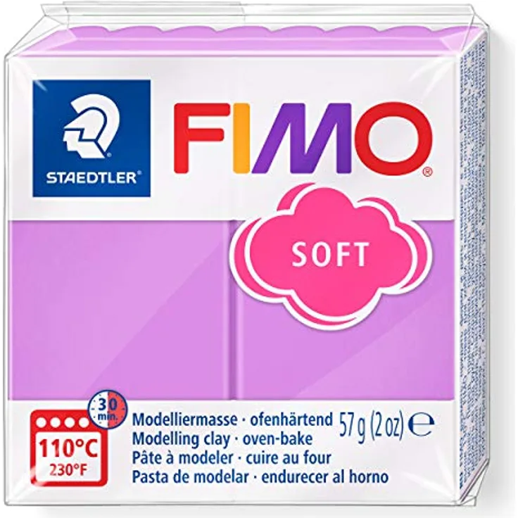 STAEDTLER 8020-62 - Fimo Soft Normalblock, Modelliermasse, 57 g, lavendel