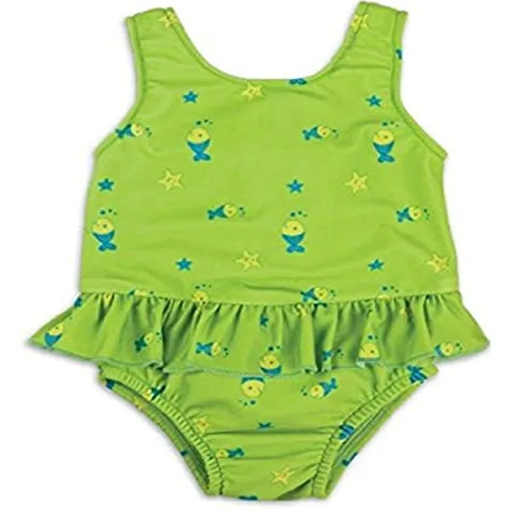 Bambinomio Baby Badeanzug mit Schwimmwindel Medium - grün