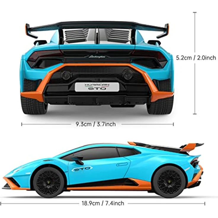 rastar - R/C 1:24 Lamborghini Huracan STO (23177), Blau - Preisvergleich – Bild 4