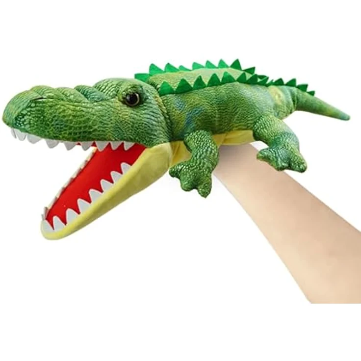 LOMTRATS Amphibien-Handpuppen Set, 50 cm große Plüschpuppen mit beweglichen Mündern, Frösche, Schlangen und Eidechsen für Geschichtenerzählen und Lernspiele – Bild 1