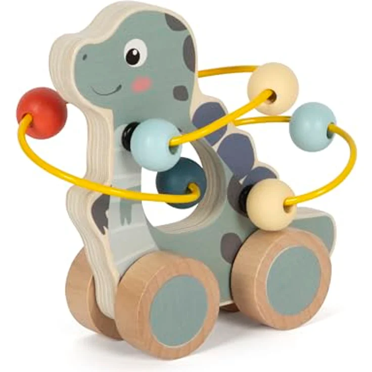 Small Foot Schiebetier mit Motorikschleife „Dino“, aus FSC 100%-zertifiziertem Holz, für Kinder ab 12 Monaten, 12615 – Bild 1