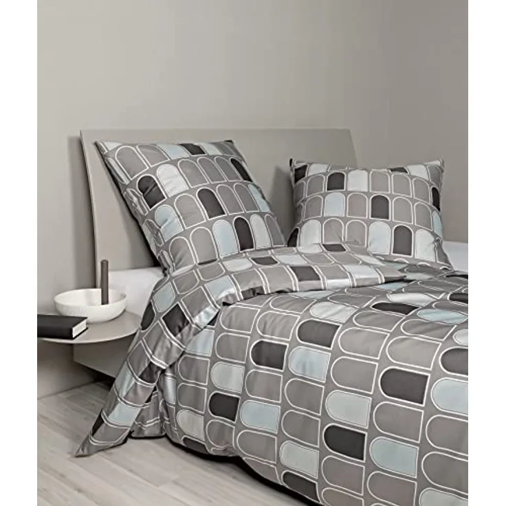 Janine Bettwäsche Mako-Satin J. D. 155x220 + 80x80 cm Taupe