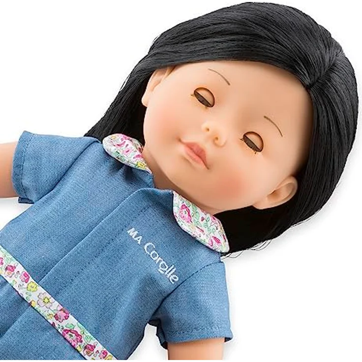 Corolle 9000200180 Puppe Perrine, Weichkörper und Ankleidepuppe mit Langen schwarzen Haaren, Schlafaugen, Vanilleduft, 36cm, ab 4 Jahre – Bild 3