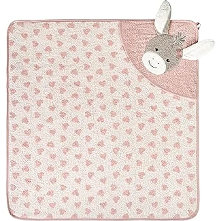 Sterntaler Kapuzen Badetuch 80 x 80 cm Esel Emmi Girl flora rose mit Applikation Eselkopf und angesetzten Ohren, weiches Frottee für Mädchen – Bild 2