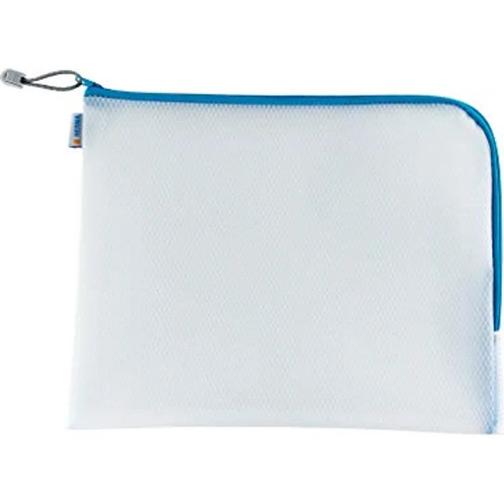 HERMA 20015 Dokumententasche A4 mit Reißverschluss transparent blau, große verschließbare Sichttasche mit Zipper, Aufbewahrungstasche für Laptop, Tablet, Dokumente, Unterlagen
