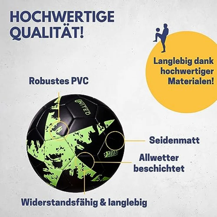 Best Sporting Glow In The Dark Fußball Größe 5 I leuchtender PVC Leuchtball für Kinder & Erwachsene – Bild 3