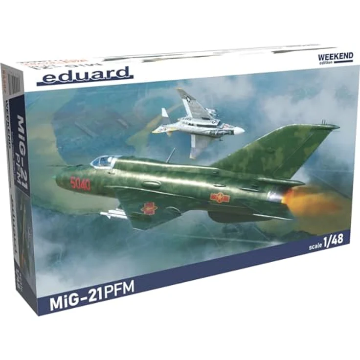 Eduard 1/48 Weekend Edition MiG-21PFM Kunststoffmodell, unlackierter Bausatz mit 4 Markierungsvarianten – Bild 1