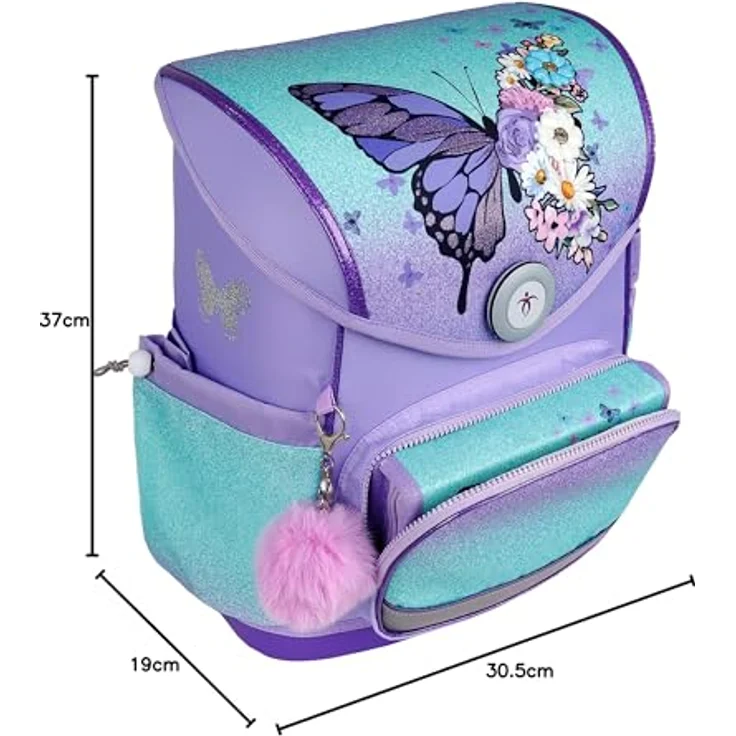 Belmil Compact Plus Schulranzen-Set 5-tlg., ergonomisch, 19 L Volumen, Grau, für Kinder ab 110 cm – Bild 10