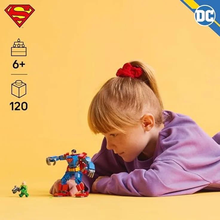 LEGO DC 76302 Superman Mech vs Lex Luthor, 120-teiliges Spielset für Kinder ab 6 Jahren mit beweglichem Superman Mech und Minifiguren – Bild 5