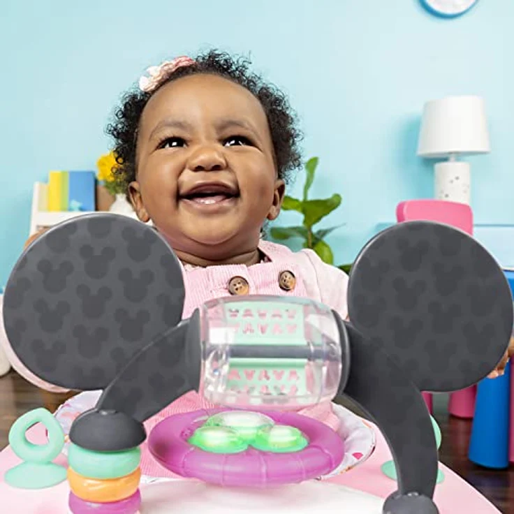 Bright Starts, Disney Baby, Minnie Mouse, Tiny Trek, Forever Besties, 2 in 1 Lauflernhilfe mit abnehmbarer Spielstation, Lichtern und Liedern, höhenverstellbar, Minnie Maus, 12825, pink – Bild 8
