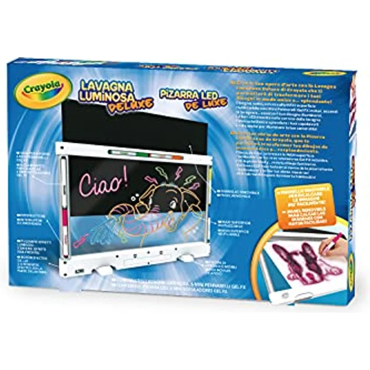 Crayola Deluxe Led-tafel Mit Filzstiften, Spielzeug Zeichenbrett Kinder, Led Zeichenbrett Mit 3 Lichteffekten, Radierbare Zaubertafel Zum Malen, Schreiben Und Zeichnen, Spielzeug Ab 6 Jahren – Bild 3