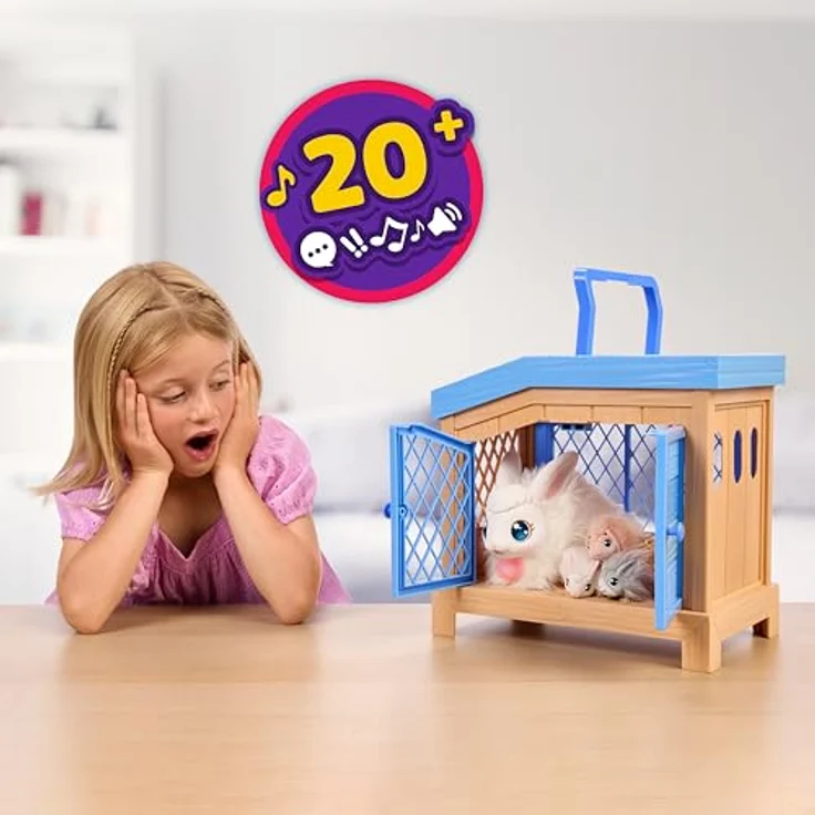 Little Live Pets Mama Surprise Häschen, Interaktives Spielset mit 20+ Geräuschen & Reaktionen, Accessoires zum Stylen - Little Live Pets Mama Surprise Häschen, Mama Häschen zum Füttern & Pflegen, bekommt 3 Babys, mit Mama Häschen & Stall – Bild 2