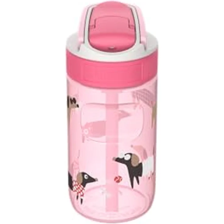 Kambukka Lagoon 400ml Kindertrinkflasche, BPA-frei, spülmaschinenfest, auslaufsicher, mit Strohhalm, Diva Dogs – Bild 2