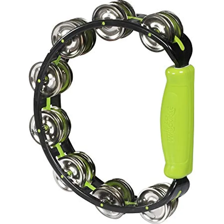 Halilit Hi-Lo Tambourine. High-end Half Moon Shape Cutaway Hand Percussion Musical Instrument. Percussionists of All Levels. Teens & Adults (Green)