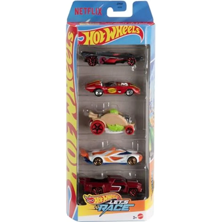 Hot Wheels Let's Race, Spielzeugauto Set (5-tlg), Maßstab 1:64 mit authentischen Details und auffälligen Verzierungen – Bild 1