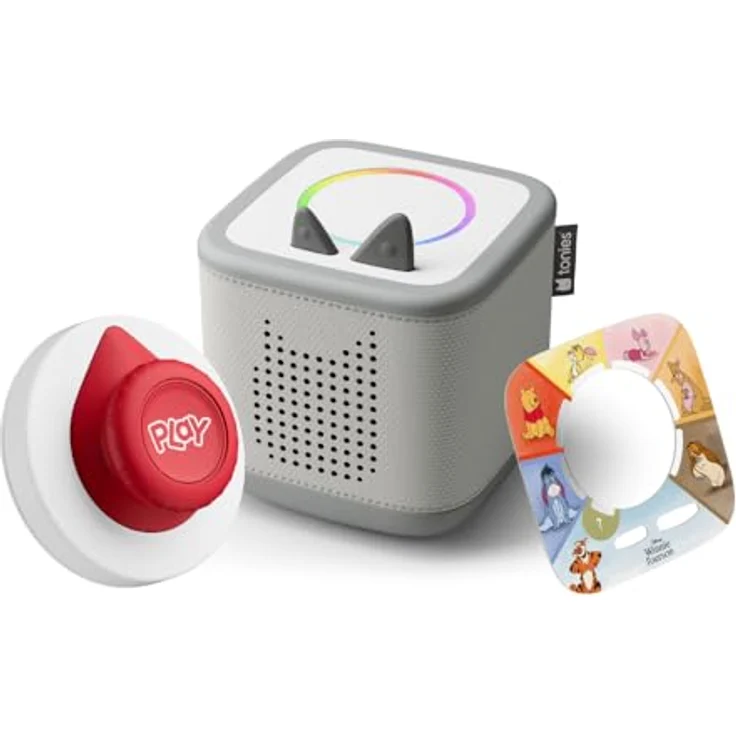 tonies Toniebox 2 Tonieplay Bundle, Mondgrau, inkl. Winnie Puuh Tonie, kinderfreundlicher Audioplayer für Hörbücher, Lieder und interaktive Spiele – Bild 1