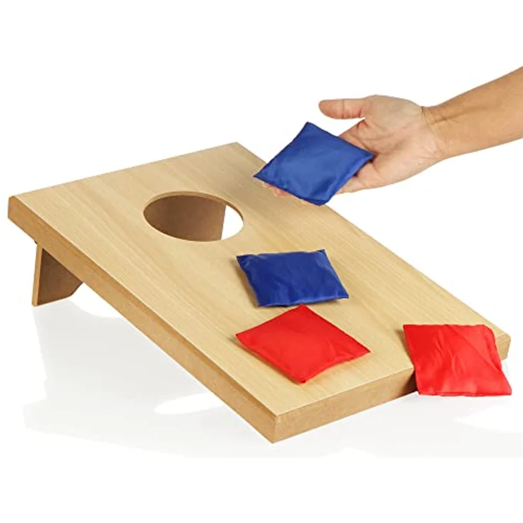 com-four® 5-teiliges Cornhole-Spiel-Set - Outdoor Wurfspiel für Kinder und Erwachsene - Bean Bag Säckchen (1 Stück - Cornhole) – Bild 6